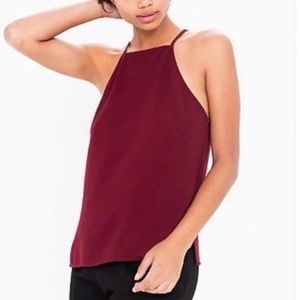 American Apparel High Neck/Halter Tank in MAROON Women Size L